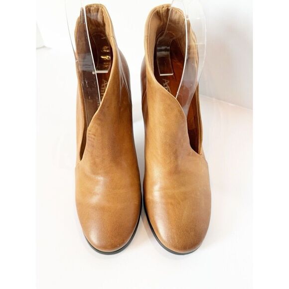 Antelope 651 Hi Side Cut Striped Heel Ankle Boot Leather Bootie Tan Boho 37/6.5 - Picture 4 of 16